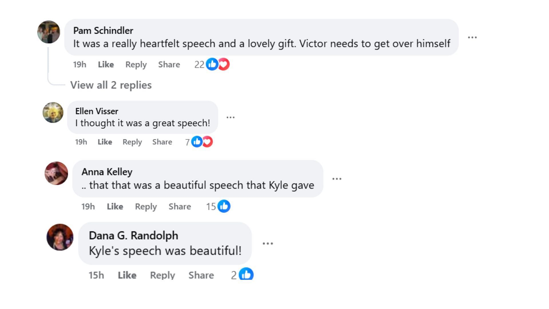 Comments by fans on the post (Image via Facebook/@Cheryl Washington)
